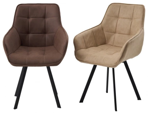 Стул СОЛИС 360 град. поворот. Федерика Шоколад, иск.замша / черный каркас M-City 64745