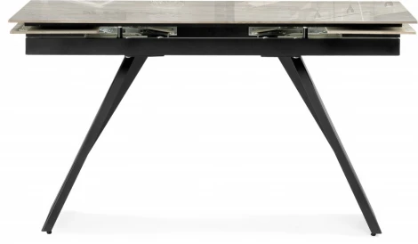 Стеклянный стол Хорсборо (Хорсборо 140(200)х80х79 dyna fantasico grey / черный) Woodville арт.588009