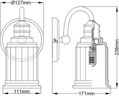Бра Quoizel Swell QZ-SWELL1-BB-BATH (220V, IP44)