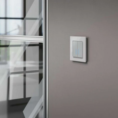 Сенсорный выключатель двухклавишный с подсветкой 1000 Вт (серебряный) W4520006 Werkel (a057681)