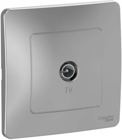 ТВ-розетка встраиваемая оконечная (алюминий) Systeme Electric Blanca BLNTS000013