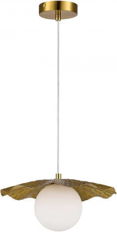 Подвесной светильник Evoluce Lorea SLE1196-303-01 Латунь/Белый G9 1*5W 4000K (220V, на проводе, шар)