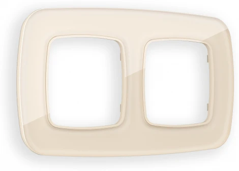 Рамка Ambrella Volt OMEGA Radian (Бежевый Стекло органическое) 2-ая OF320302