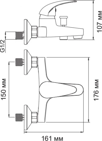Смеситель Wasserkraft Isen 2601 для ванны с душем