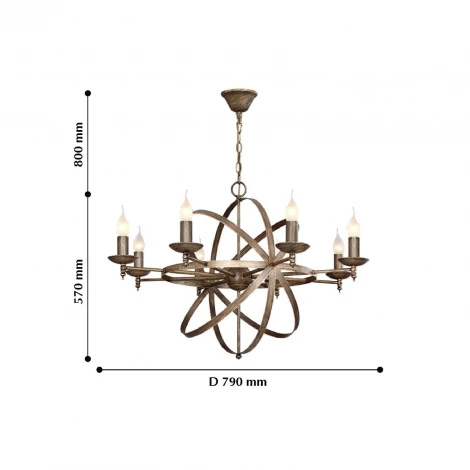 Подвесная люстра F-Promo Uranium 2166-8P (220V, на цепи, подсвечник, свеча)