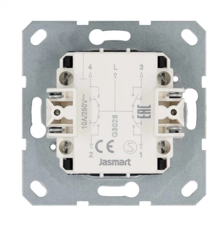 Выключатель жалюзи двухклавишный (антрацит) Jasmart G-Classic G3028B