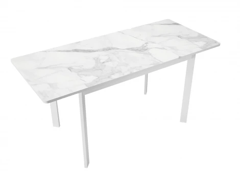 Стол DikLine LK110 Керамика Белый мрамор/подстолье белое/опоры белые арт.00-00073630
