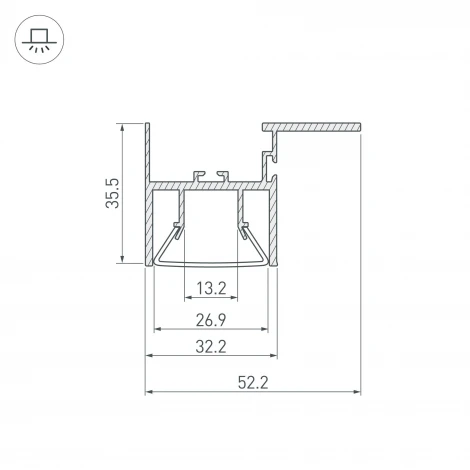 Профиль FOLED-CEIL-SIDE-2000 (Алюминий) 023864 Arlight