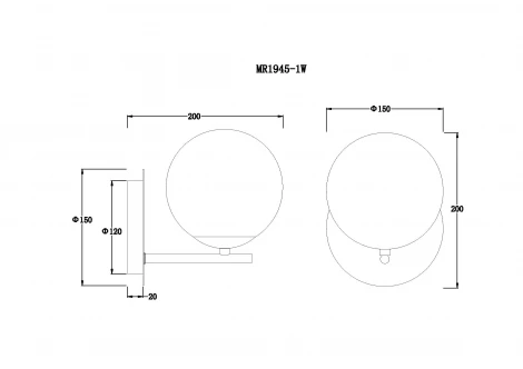 Бра MyFar Aerton MR1945-1W (220V, шар)