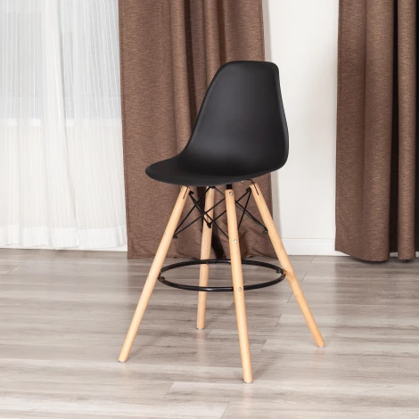 Стул барный Cindy Bar Chair (mod. 80-1) / 1 шт. в упаковке (Дерево бук,Металл,Пластик /Черный)