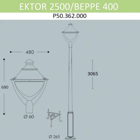 Наземный фонарь Fumagalli Beppe P50.362.000.AXH27 (220V, IP65)