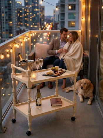 Стол сервировочный Бридж слоновая кость Mebelik 002095