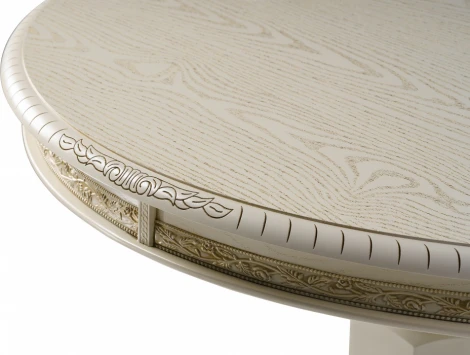 Стол деревянный Woodville Кантри крем с золотой патиной арт.615214