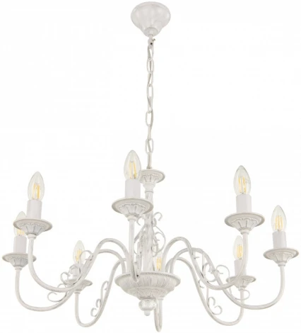 Подвесная люстра Arte Milano AM342620 342620/8 WT+SL (220V, на цепи, подсвечник, свеча)