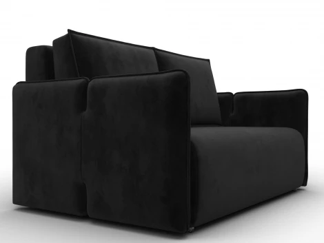 Диван прямой Лига-117 (ЛДСП,Брус,Фанера,Велюр/Черный) Лига Диванов 137014