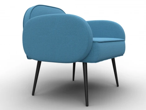 Кресло Лига-086 (Фанера/Металл/Рогожка/Голубой) Лига Диванов 132430