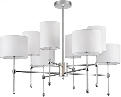 Потолочная люстра на штанге Lumion Latti 6589/8C хром/белый, металл/текстиль E14 8*40W 220V (круглые)