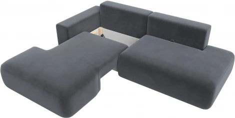 Диван угловой Лига-036 НПБ Модерн левый угол (Серый/Велюр) Лига Диванов арт.121412L
