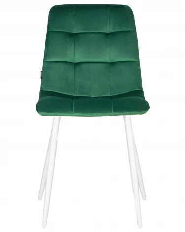 Стул обеденный DOBRIN CHILLY (Темно-зеленый Holland 30, основание белое)