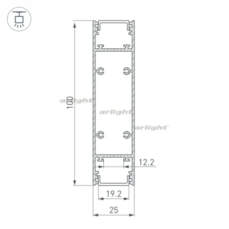Профиль SL-LINE-25100-DUAL-2500 BLACK (Алюминий) 033735 Arlight SL-LINE