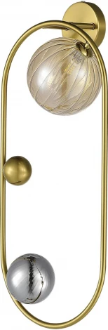 Настенный светильник ST Luce Sphere SL1515.301.02 Латунь/Янтарный,Дымчатый G9 2*5W 4000K (220V, шарики)