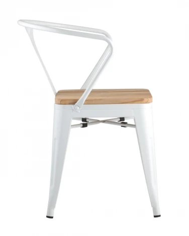 Tolix arm wood белый глянцевый, светлое дерево