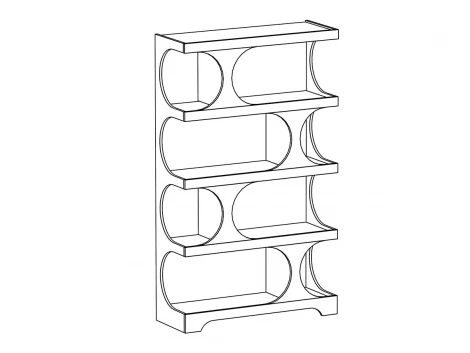 Стеллаж Calista ОГОГО Обстановочка! (МДФ,ЛДСП/Черный) арт.907012
