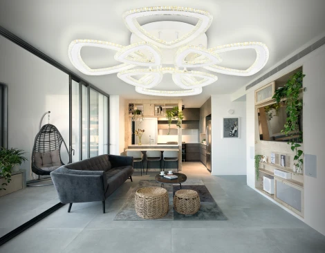 Потолочная люстра на штанге светодиодная с пультом ACRYLICA FA8863 Ambrella (220V)