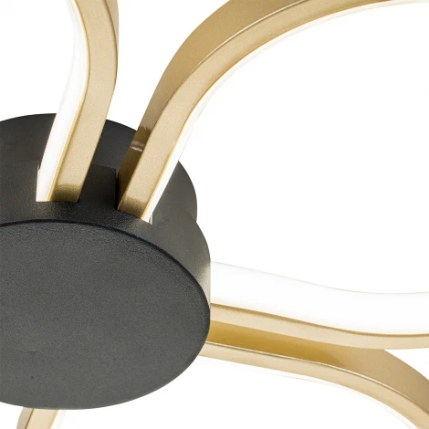 Потолочная люстра светодиодная с пультом и ночным режимом Escada 10243/4 LED 80W Gold/Black