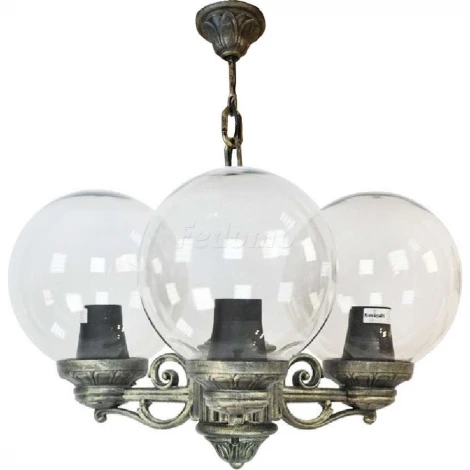 Люстра подвесная уличная Fumagalli, 3 плафона, бронза с прозрачным