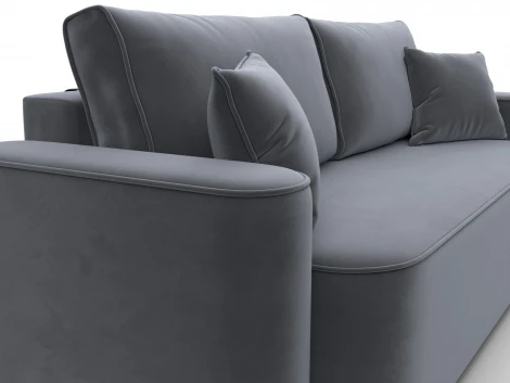 Диван прямой Лига-118 НПБ (ДСП,ЛДСП,Брус,Фанера,Велюр/Серый) Лига Диванов 137075