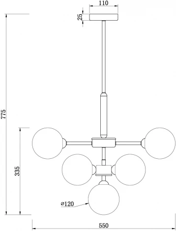 Потолочная люстра на штанге Freya Inversion FR5233PL-13BS