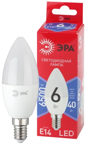 Лампочка светодиодная E14 6W ЭРА LED B35-6W-865-E14 R