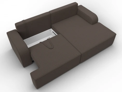 Диван угловой Лига-120 угол правый (ДСП,Брус,Фанера,ЛДС,Рогожка/Коричневый) Лига Диванов 137284