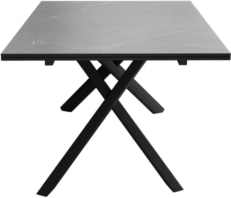 Стол DikLine KX160 мрамор черный Марквин,опоры черные