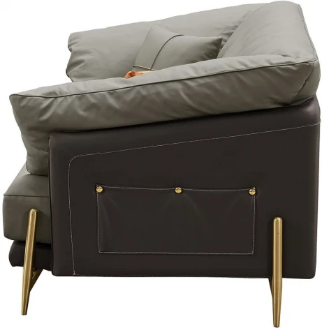 Диван ESF ARTE NAPPA SF035 (2-х местный) серый 6623-темно серый /Кожа