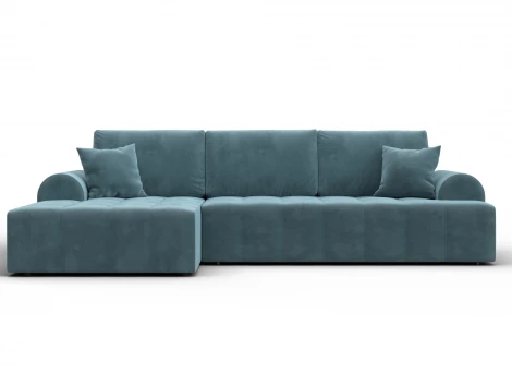 Диван угловой Лига-080 угол левый (ДСП/Пластик/Велюр/Бирюзовый) Лига Диванов 134746L