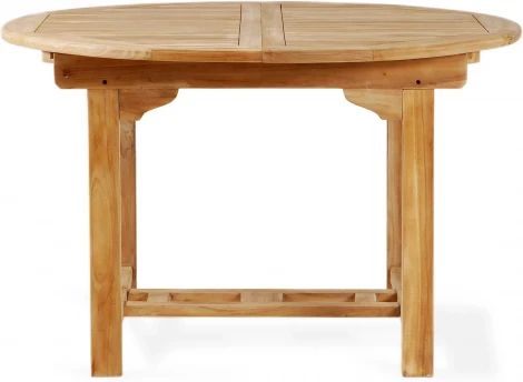 Стол круглый раздвижной Nairobi (Массив тика/Бежевый) ОГОГО Обстановочка! арт.889243