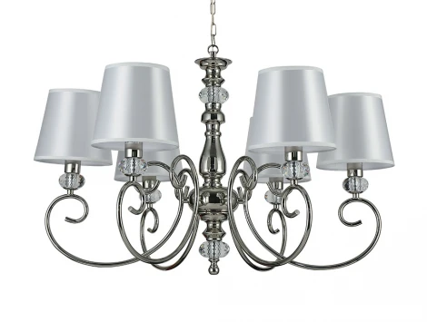 Подвесная люстра с вставками из прозрачного хрусталя Newport 1200 1206/C nickel (220V, на цепи)