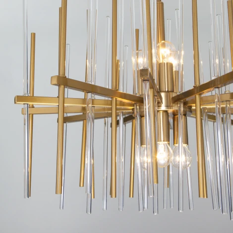 Умная подвесная люстра Wi-Fi Bogate's Allure 356/6 латунь (220V, управление смартфоном, голосовое управление, умный дом - Minimir Home, Алиса, Маруся, Салют, на цепи, круглые)