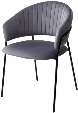 Стул ГЕММА, цвет H-14 Серый, велюр / черный каркас