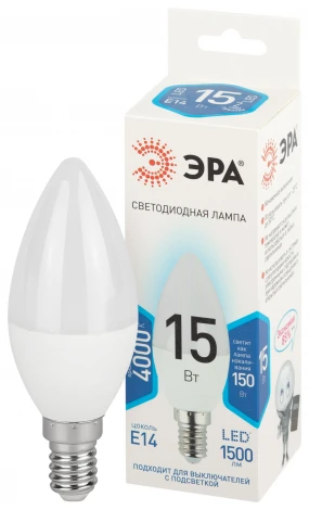 Лампочка светодиодная E14 15 Вт ЭРА LED B35-15W-840-E14 LED B35-15W-840-E14