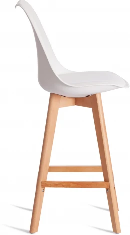Стул барный TULIP BAR (mod. C1014H-1) (Пластик,Дерево /Белый)