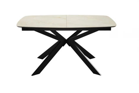 Стол DikLine BK140 Керамика глянец Ostra Bianco (мрамор глянец белый)/подстолье черное/опоры черные 00-00080686