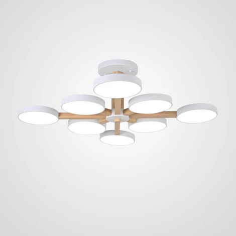 Потолочная люстра Wi-Fi на штанге Turna L8 White By ImperiumLoft Turna-B01 (LED, 220V, голосовое управление, умный дом - Алиса)