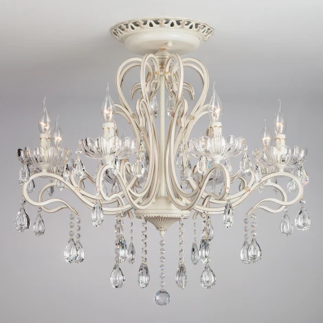 Потолочная люстра Eurosvet 12205 12205/8 белый (хрусталь Strotskis, подсвечник, свеча)