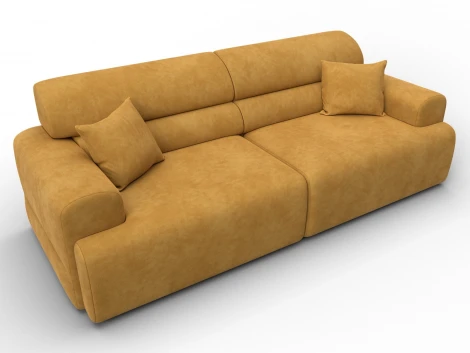 Диван прямой Лига-109 НПБ (ДСП,Фанера,Велюр/Желтый) Лига Диванов 136481