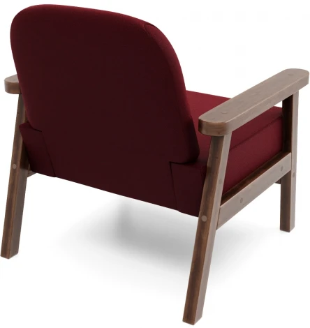 Кресло Arsko Флори орех велюр бордовый