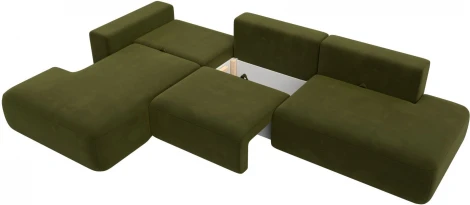 Диван угловой Лига-036 НПБ Модерн Лонг левый угол (Зеленый/Микровельвет) Лига Диванов арт.121419L