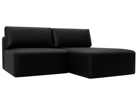 Диван угловой модульный Лига-060 НПБ угол универсальный (ЛДСП,Брус,Фанера/Пластик/Экокожа/Черный) Лига Диванов 130062